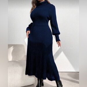 High Neck Knitted Dress